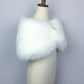 Ivory White Flower Girl / Junior Bridesmaid Fur Shawl (Kid Wht01)