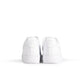 White Nike Womens Air Force 1 '07 sneakers with clean leather upper and classic design, shown from a side view.