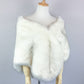 Ivory with Black Tips Faux Fur Shawl (Butterfly Wht03)