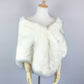Ivory with Black Fur Shawl (Butterfly Wht03)
