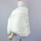 Ivory with Black Tips Faux Fur Shawl (Butterfly Wht03)