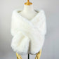 Light Ivory Faux Fur Shawl with Hooks & Eyes (Lilian Ivy07)