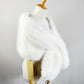 Light Ivory Faux Fur Shawl with Hooks & Eyes (Lilian Ivy07)