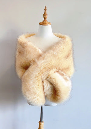 Champagne Bridal Fur Shawl (Lilian Cha03)