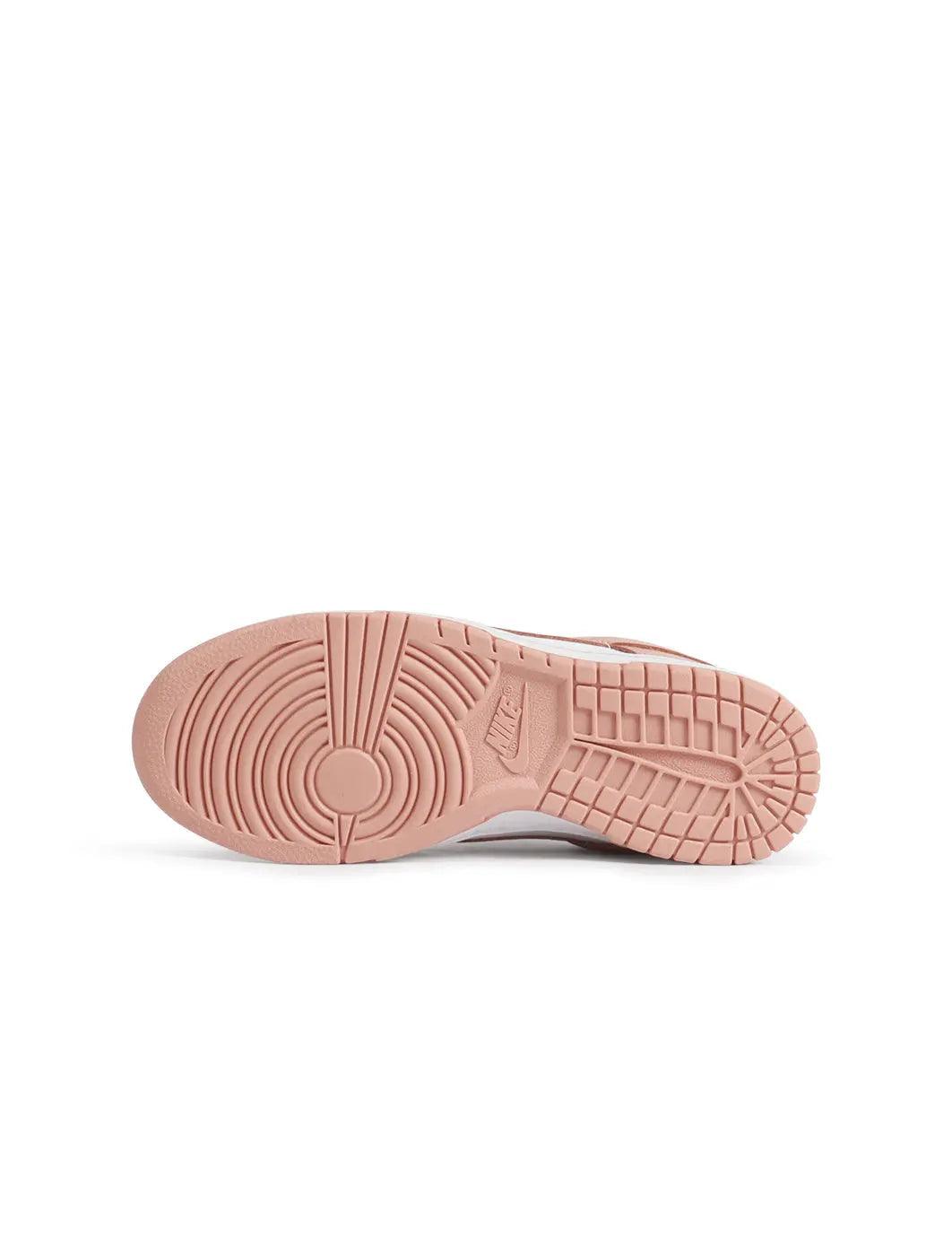 Nike Women's Dunk Low Rose Whisper sneakers by Denim Exchange, pink and white low-top footwear