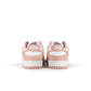 Denim Exchange women's Nike Dunk Low sneakers in Rose Whisper pink and white
