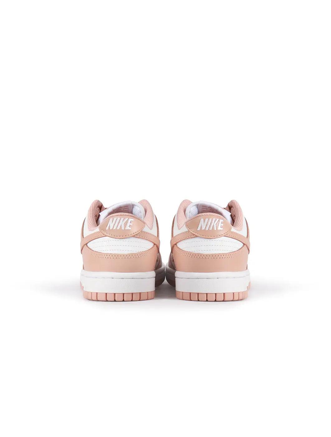 Denim Exchange women's Nike Dunk Low sneakers in Rose Whisper pink and white