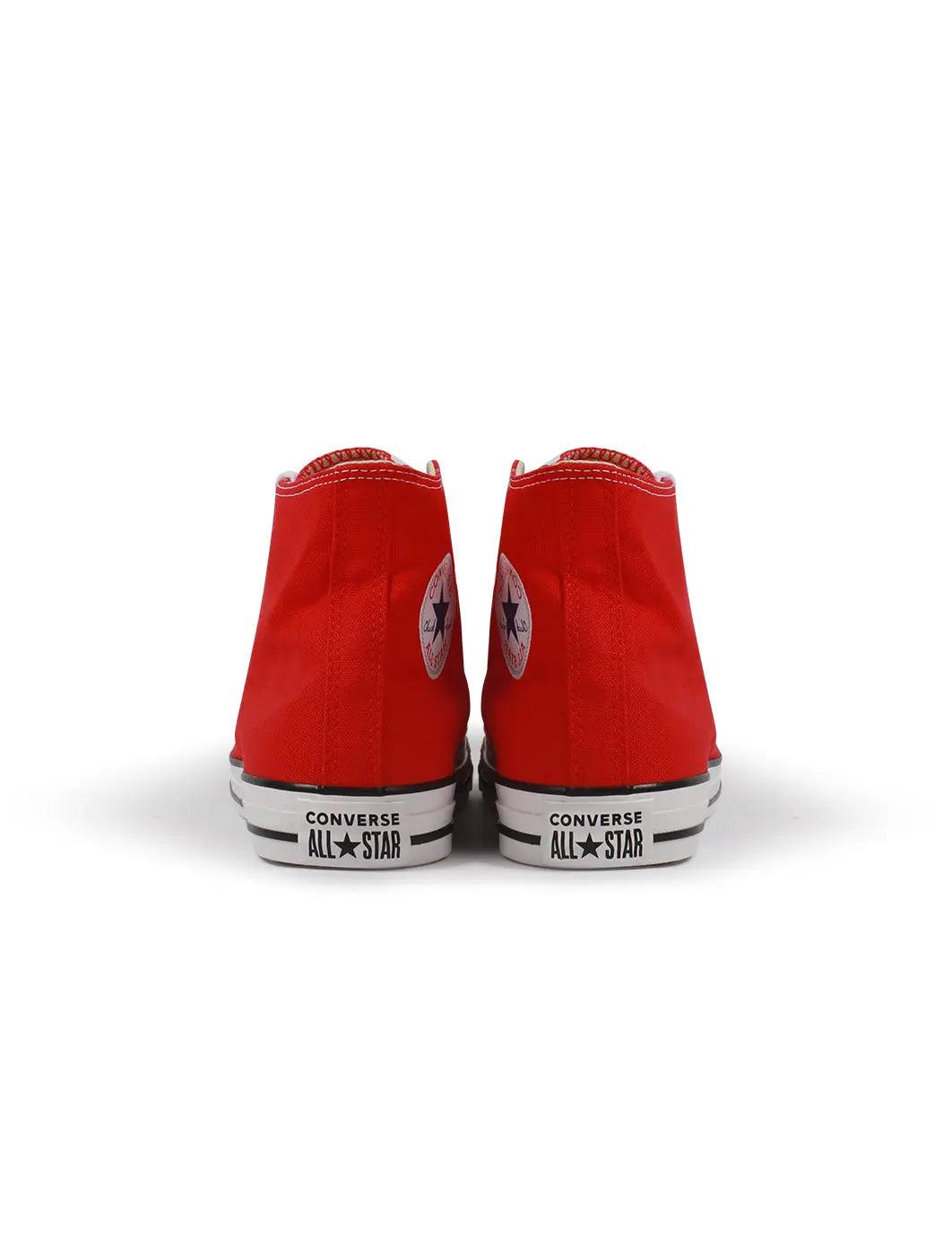 Red Converse men's Chuck Taylor Hi footwear side view
