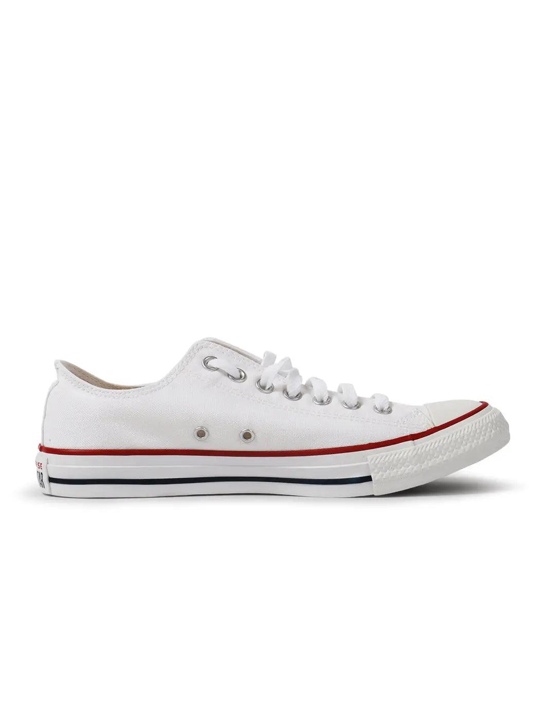 Converse Men's All Star Classic Low white sneakers, side view