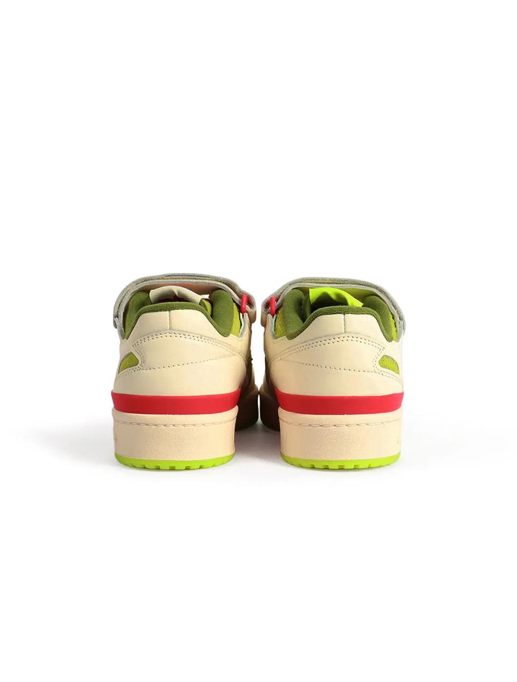 Men's Adidas Forum Low The Grinch sneakers in green and red, by Denim Exchange