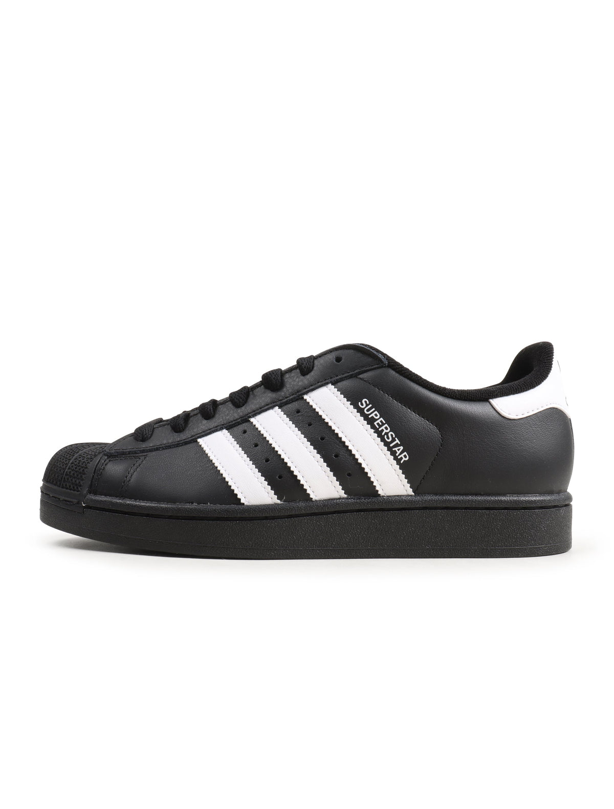 Adidas Men's Superstar II black and white sneakers, side view
