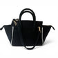 BEACH HAUS Cabana Tote Mini in black, compact woven tote bag with dual handles