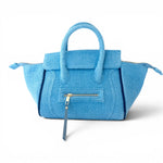 BEACH HAUS Cabana Tote Mini in sky blue, compact woven tote bag with dual handles