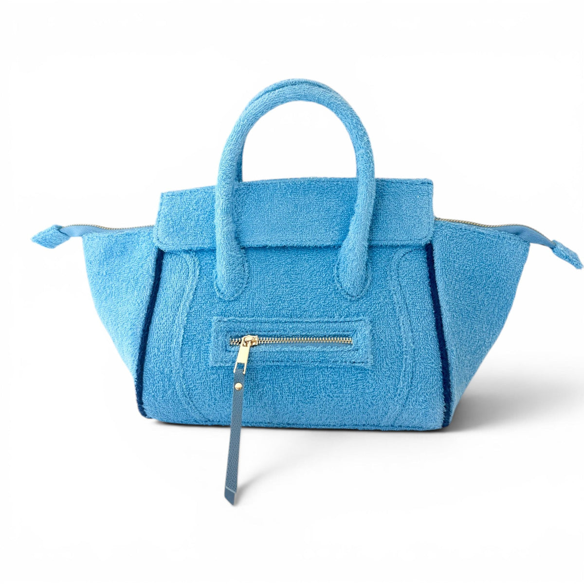 BEACH HAUS Cabana Tote Mini in sky blue, compact woven tote bag with dual handles