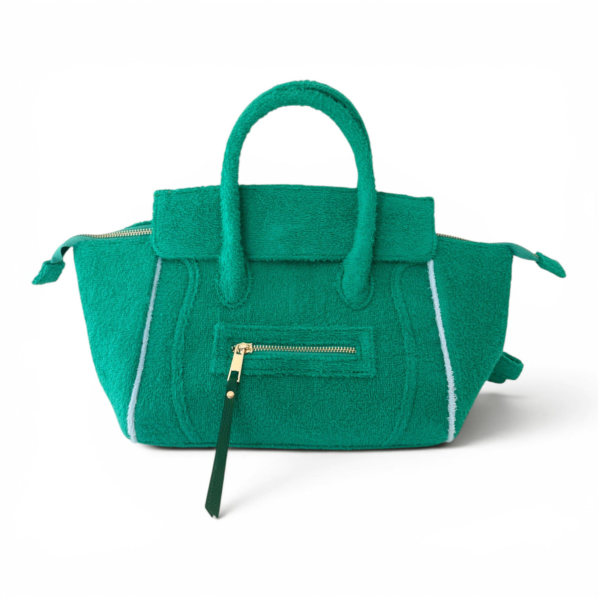 BEACH HAUS Cabana Tote Mini in Kelly Green, compact woven tote bag with sturdy handles
