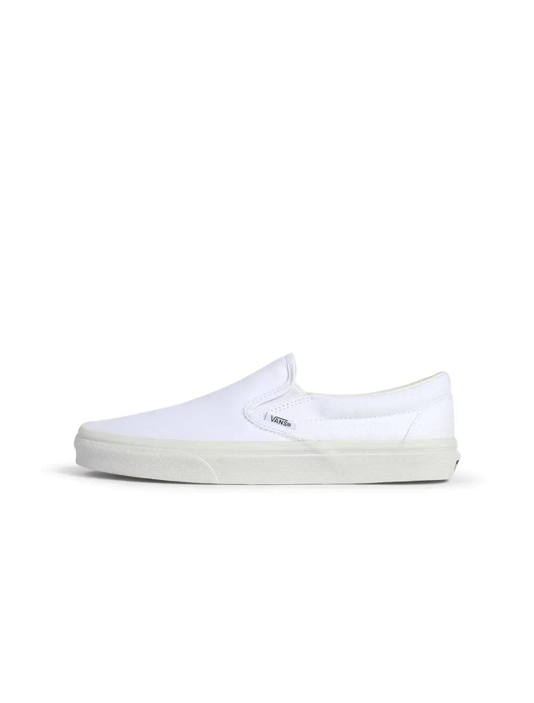 Men's white Vans Classic Slip-On shoes by Denim Exchange, side view