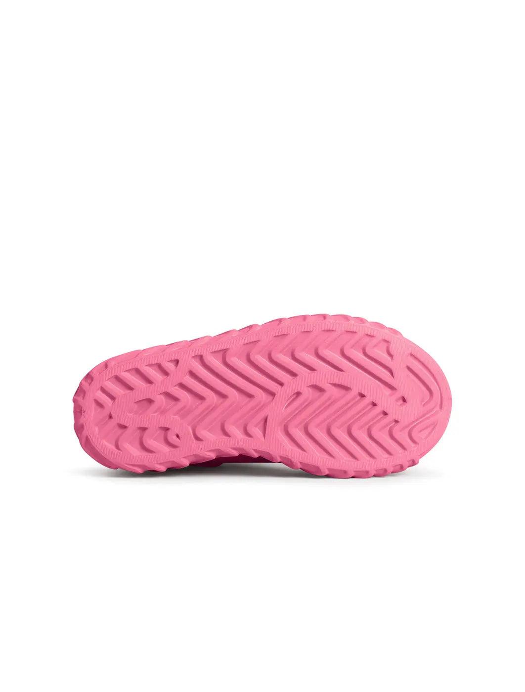 Denim Exchange women's hot pink Adidas boots side view