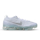 Nike men's Air Vapormax 2023 sneakers in Pure Platinum gray mesh with visible Air cushioning sole