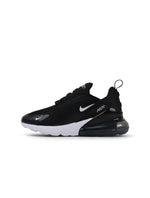 Nike women's Air Max 270 black and white sneakers, side view