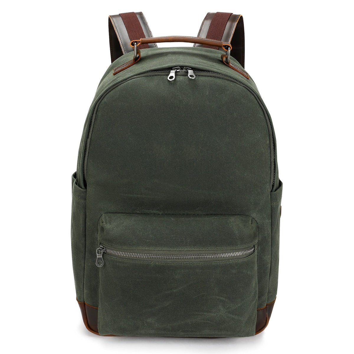 Double Oak Essentials travel backpack with multiple compartments, adjustable straps, and durable fabric for outdoor adventures.