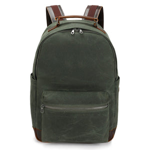 Double Oak Essentials travel backpack with multiple compartments, adjustable straps, and durable fabric for outdoor adventures.
