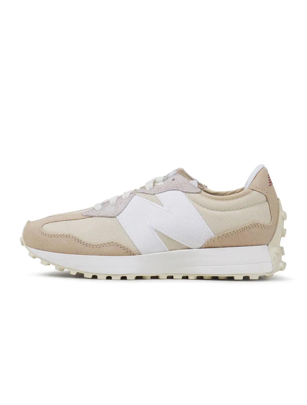 Men's New Balance 327 Lifestyle sneakers in khaki color, featuring a stylish design and durable footwear construction.
