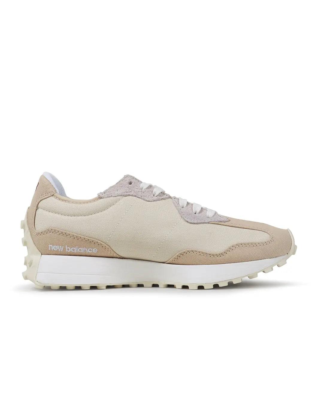 Men's New Balance 327 Lifestyle sneakers in khaki color, featuring casual footwear style and classic design.