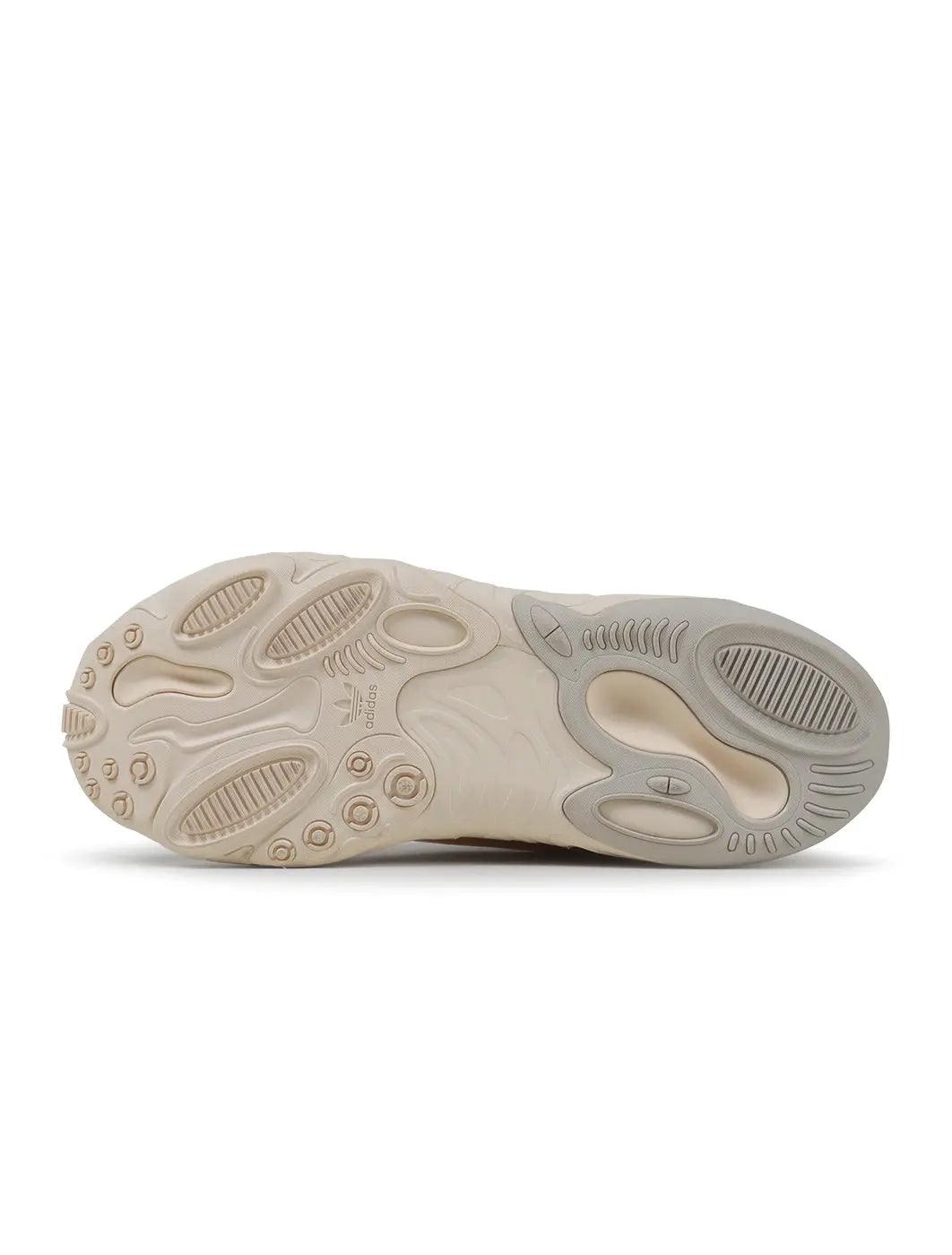 Men's Adidas Ozweego footwear in chalk white, side view sneaker with chunky sole