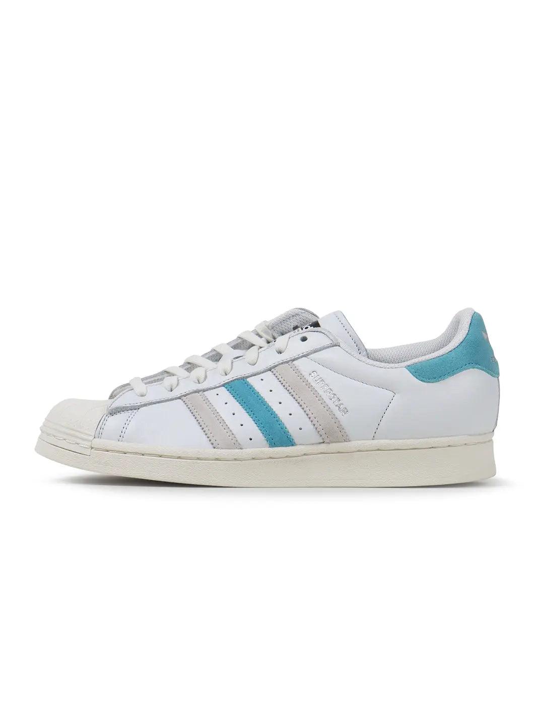 Adidas men’s Superstar footwear in preloved blue, by Denim Exchange