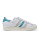 Denim Exchange men's Superstar footwear in preloved blue with classic Adidas styling