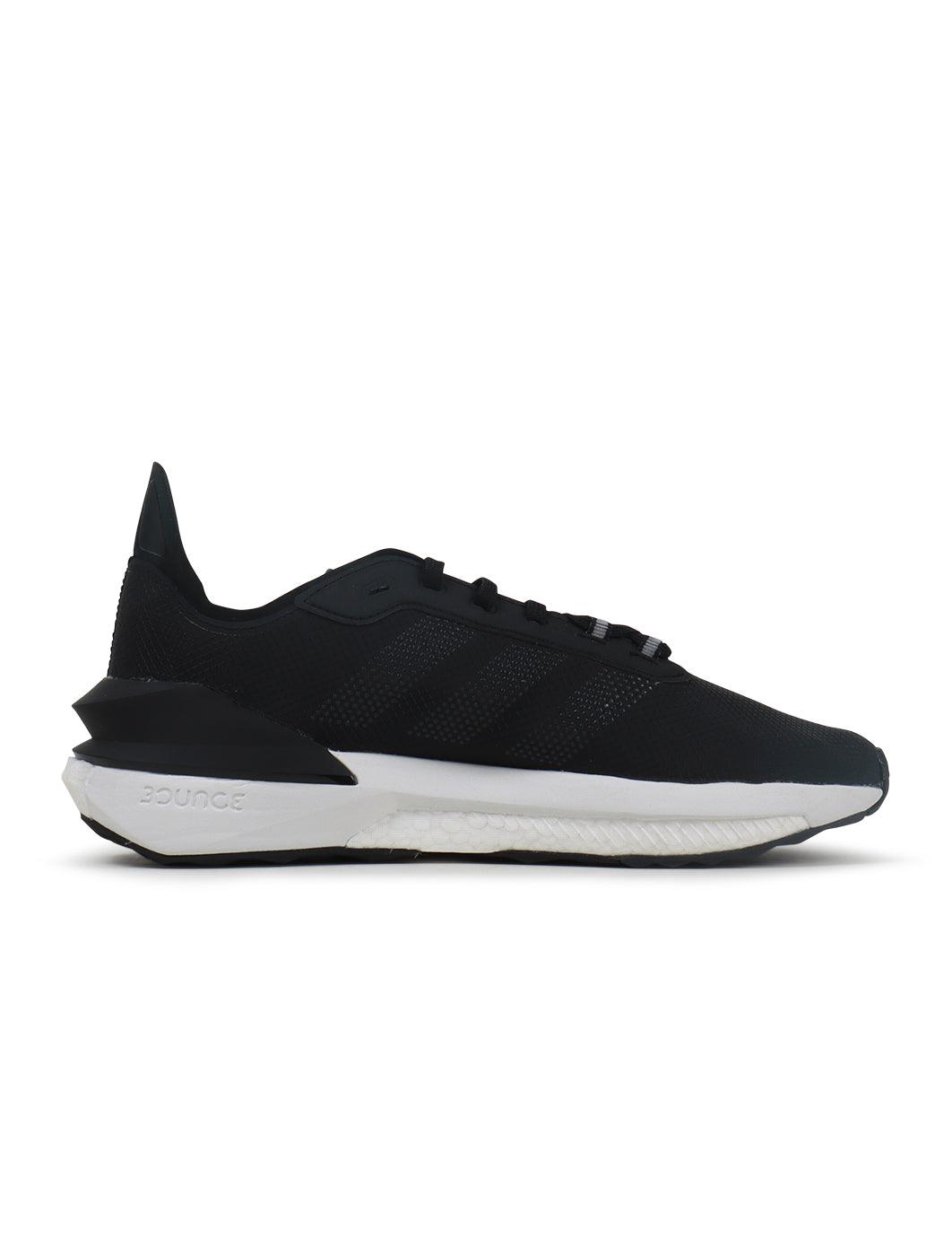 Black Adidas men's Avryn footwear, showcasing sleek design and comfortable fit, ideal for casual and everyday wear.
