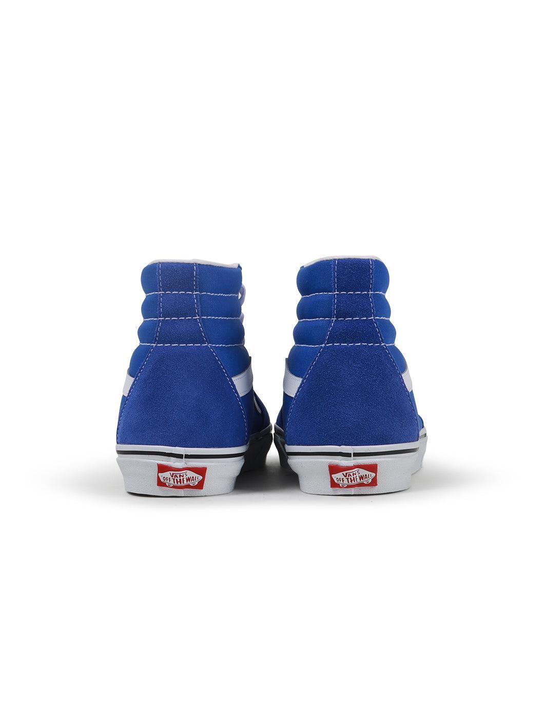 Men's Vans Sk8-Hi footwear in dazzling blue high-top style by Denim Exchange