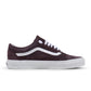 Vans men's Old Skool sneakers in pig suede and wine tasting color, showcasing classic skate shoe design and stylish material details.