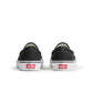 Black Vans men's Classic Slip-On shoes viewed from the side