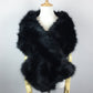 Black Wedding / Bridal Faux Fur Shawl (Lilian Blk03)