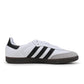 Adidas Samba OG men's footwear in white and black, featuring classic low-top sneaker design
