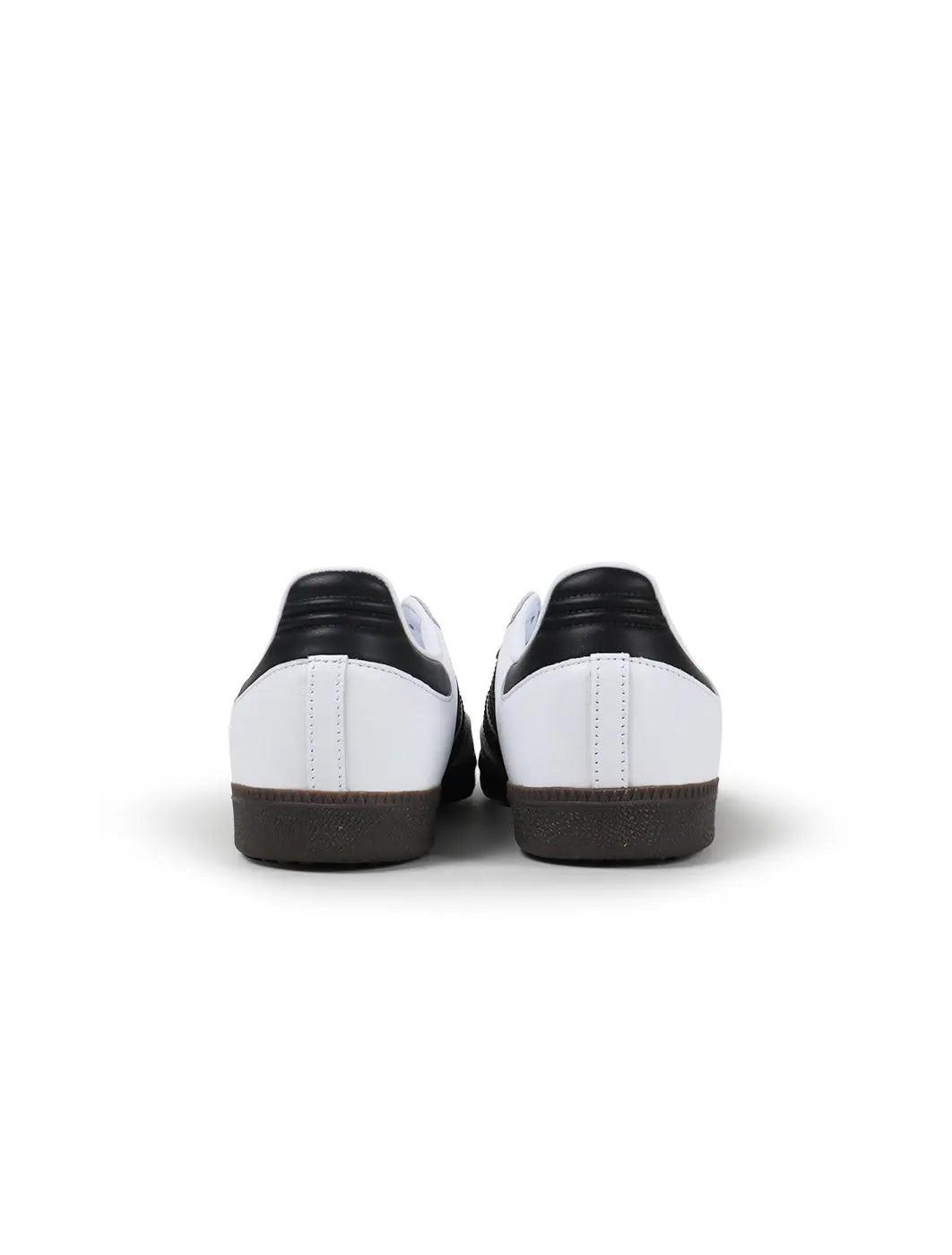 Men's Adidas Samba OG sneakers in white with black accents, side view