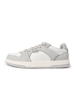 Hugo Hadrian Tenns Shoes in grey for men, stylish denim exchange footwear with a modern design, close-up shot of the shoes.