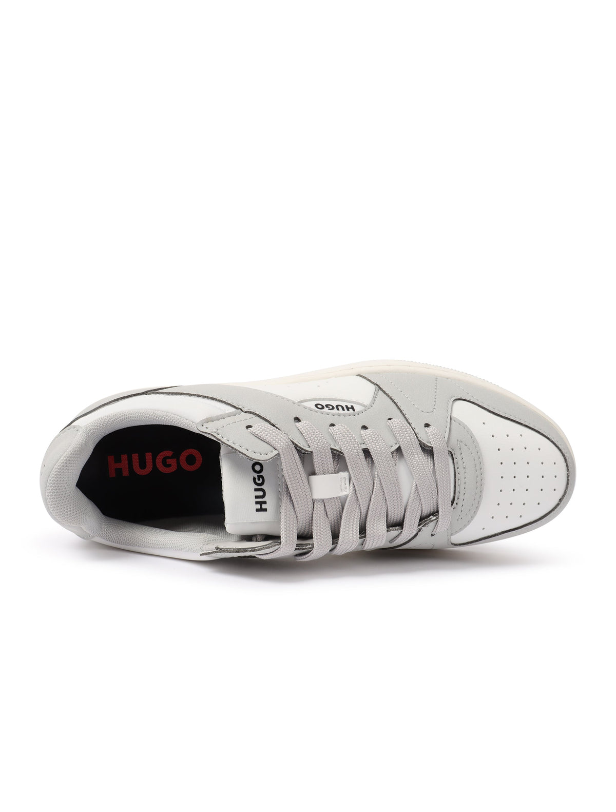 Men's Hugo Hadrian Tenns Shoes in grey by Denim Exchange, showcasing stylish casual footwear with lace-up design.