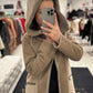 Reversible Faux Fur Suede Hooded Jacket