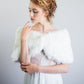 Ivory with Black Tips Faux Fur Wrap (Serena Wht03)