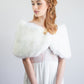 Ivory with Black Tips Faux Fur Wrap (Serena Wht03)