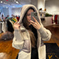 Claire Eco-Fur Bio-Down Fill Jacket in Taupe Grey