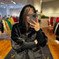 Claire Eco-Fur Bio-Down Fill Jacket in Black
