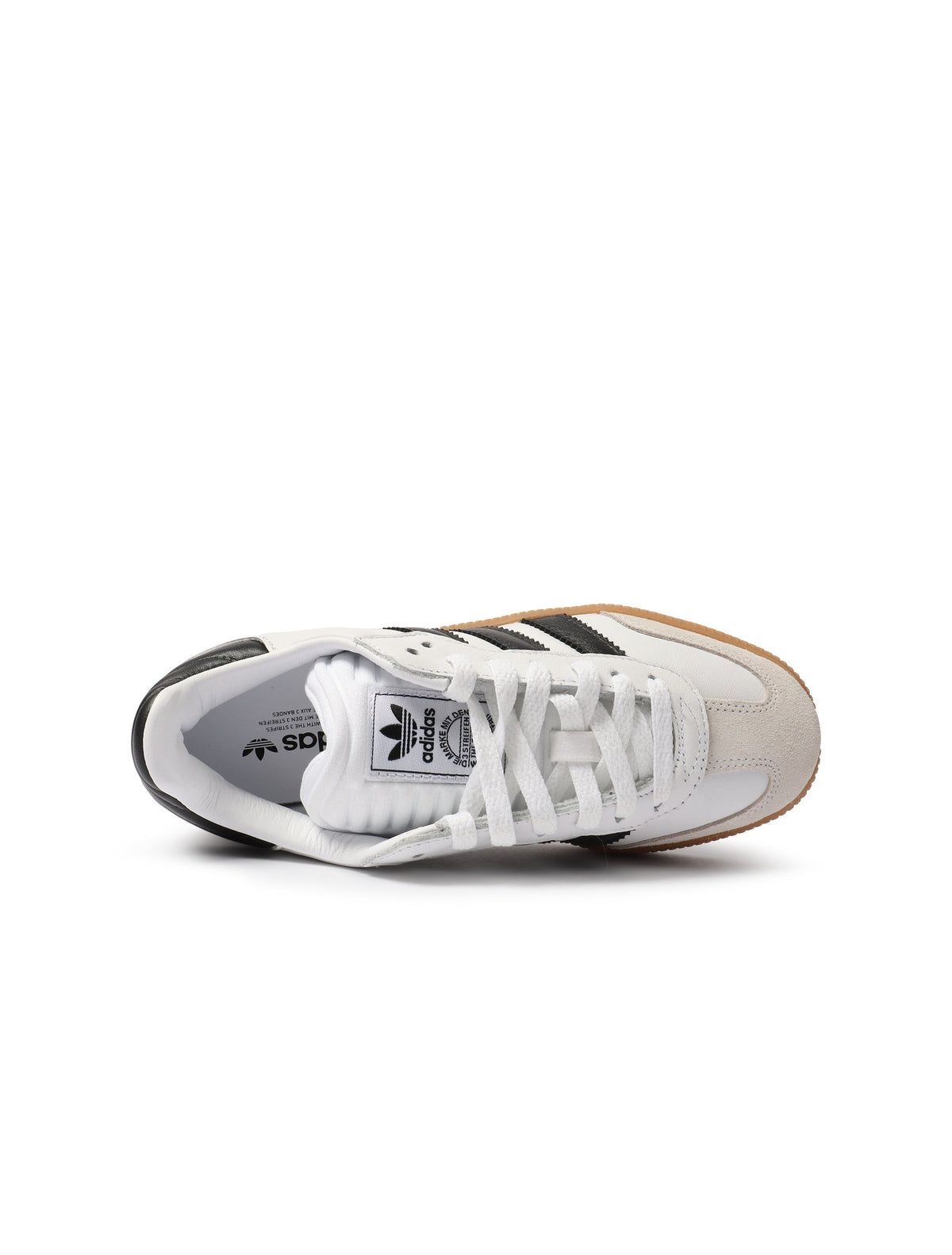 White Adidas Big Kids Samba XLG gradeschool footwear with classic design and synthetic upper, suitable for active kids.