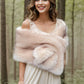 Blush / Peach Fur Shawl (Lilian Pea01)