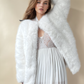 Ivory Faux Fur Oversized Bridal Jacket (Oliva Ivy07)