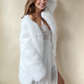 Ivory Faux Fur Oversized Bridal Jacket (Oliva Ivy07)