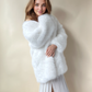 Ivory Faux Fur Oversized Bridal Jacket (Oliva Ivy07)