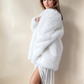 Ivory Faux Fur Oversized Bridal Jacket (Oliva Ivy07)
